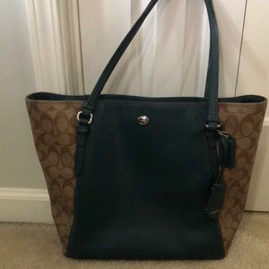 Coach Green and Brown Classic Pattern. Well loved and in good condition.